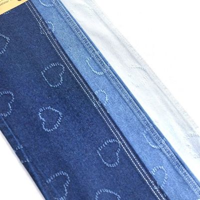 購入 ハートプリントジャカードデニム生地 非伸縮デニム 10.6oz ユニークなジーンズ衣料用 JSD3077-01 online manufacture