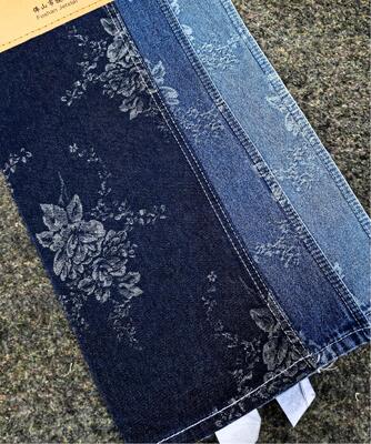 購入 レディースジーンズまたはジャケット用ユニークなバラのデザイン デニム生地 綿90% 9.3オンス 受注生産 オンライン製造